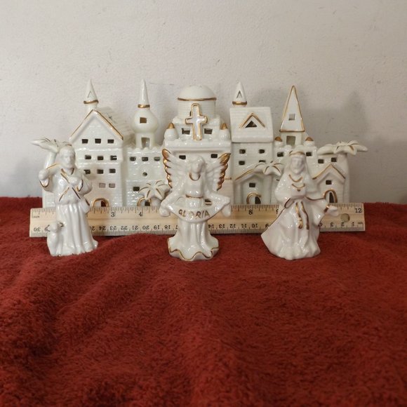 Vintage Town of Bethlehem Nativity Scene Ivory Set JC Penney 12 Pc - Picture 11 of 14